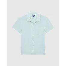 Vilebrequin - Solid Unisex-bowling-hemd Aus Baumwolle - Hemd - Charli - Blau - Größe L Vilebrequin - Solid Unisex-bowling-hemd Aus Baumwolle - Hemd - Charli - Blau - Größe L