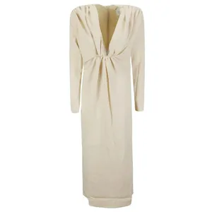 Az Factory - Beige Midi Dress With Deep V -Neck - Größe 38 - beige Az Factory - Beige Midi Dress With Deep V -Neck - Größe 38 - beige