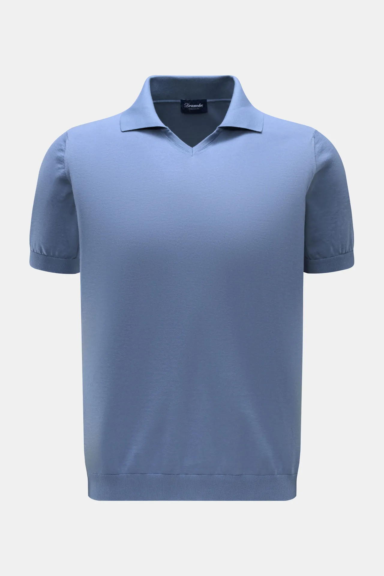 Drumohr - Herren - Kurzarm-Strickpolo graublau Drumohr - Herren - Kurzarm-Strickpolo graublau