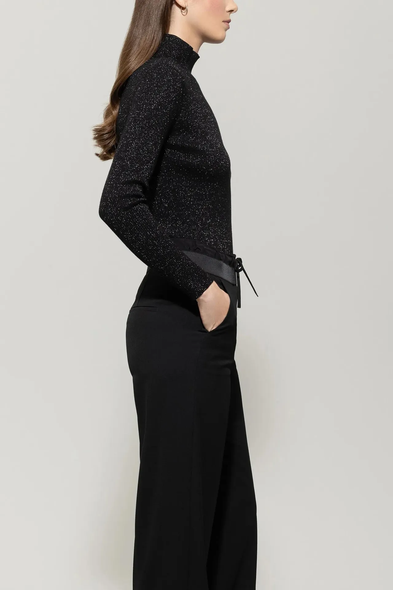 Luisa Cerano - Rollkragen-Pulli aus Woll-Mix - Größe 40 - schwarz – Bild 3