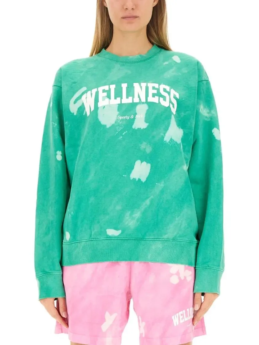 Sporty And Rich - Relaxed Fit Tie-Dye Sweatshirt - Größe S - grün Sporty And Rich - Relaxed Fit Tie-Dye Sweatshirt - Größe S - grün