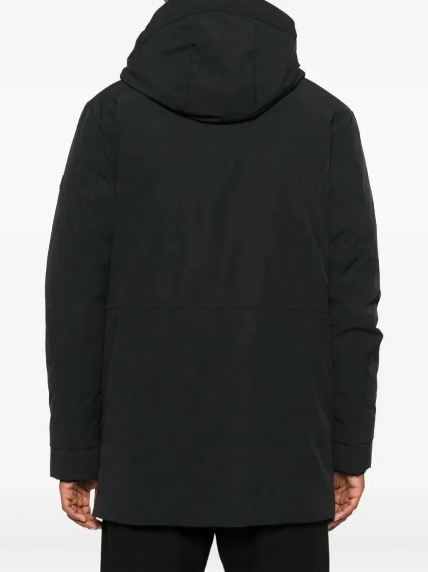 Peuterey - Black Coat With Hood And Zippered Pockets - Größe L - schwarz – Bild 3