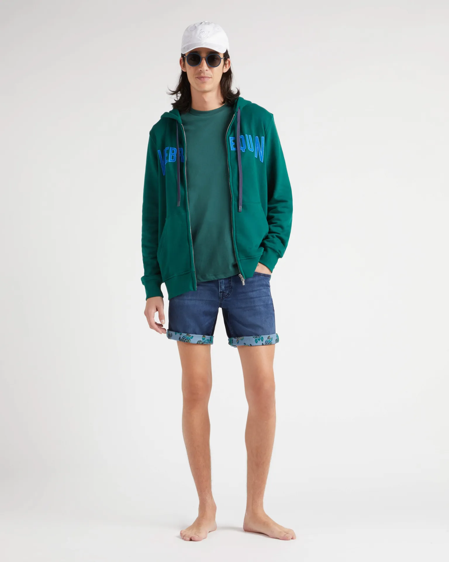 Vilebrequin - Logo Sweatshirtjacke Mit Kapuze Und Stickerei Für Herren - Sweatshirt - Martin-z - Grün - Größe XXL – Bild 5