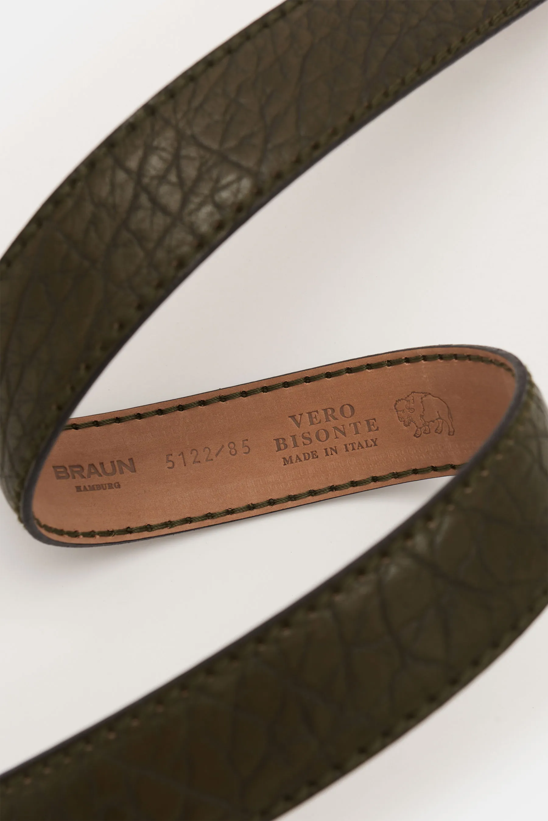 Fausto Colato - Herren - Gürtel Bisonleder dunkelgrün – Bild 3