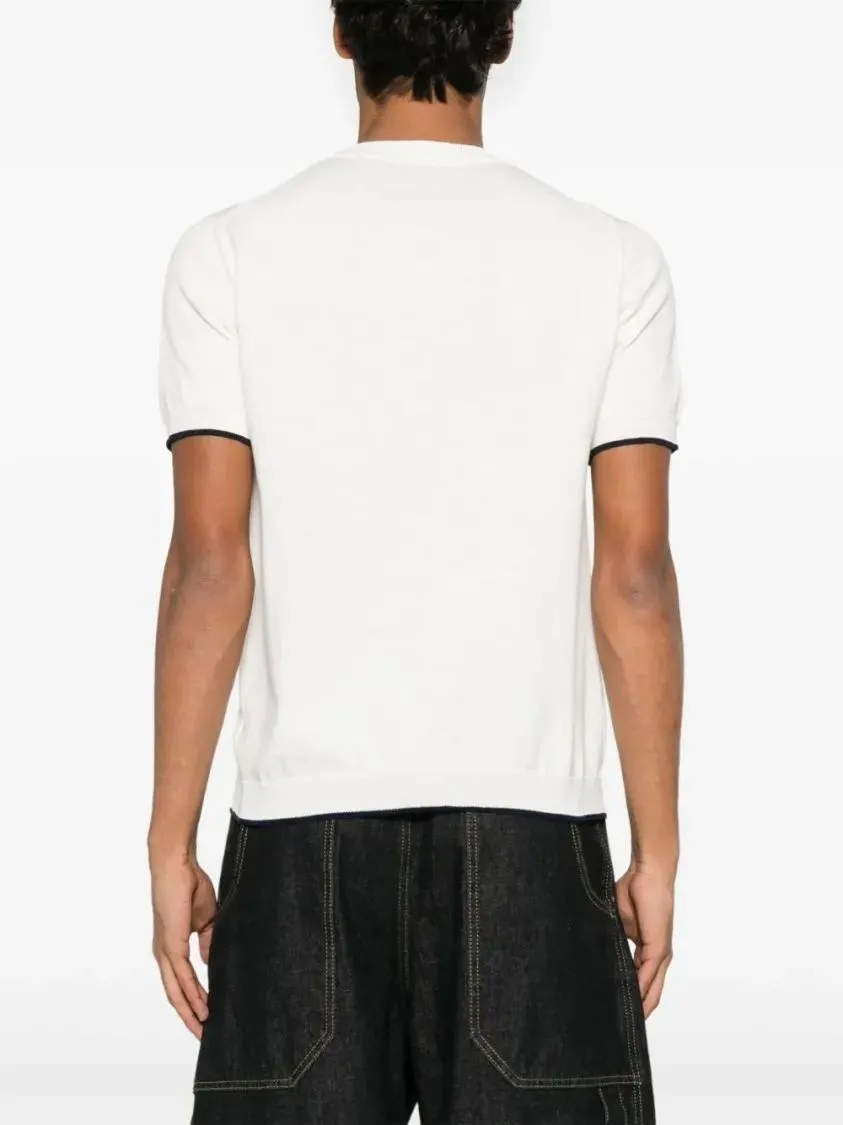 Rakki' - Embroidered Cotton Crew Neck T-Shirt - Größe 52 - weiß – Bild 2