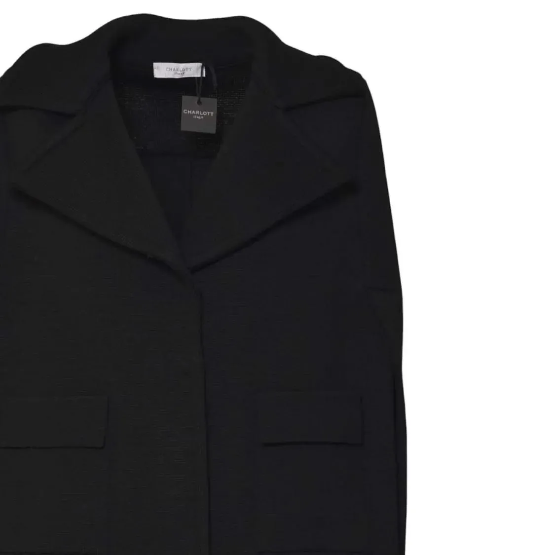 Charlott - Tailored Black Wool Jacket With Structured Collar - Größe S - schwarz – Bild 2