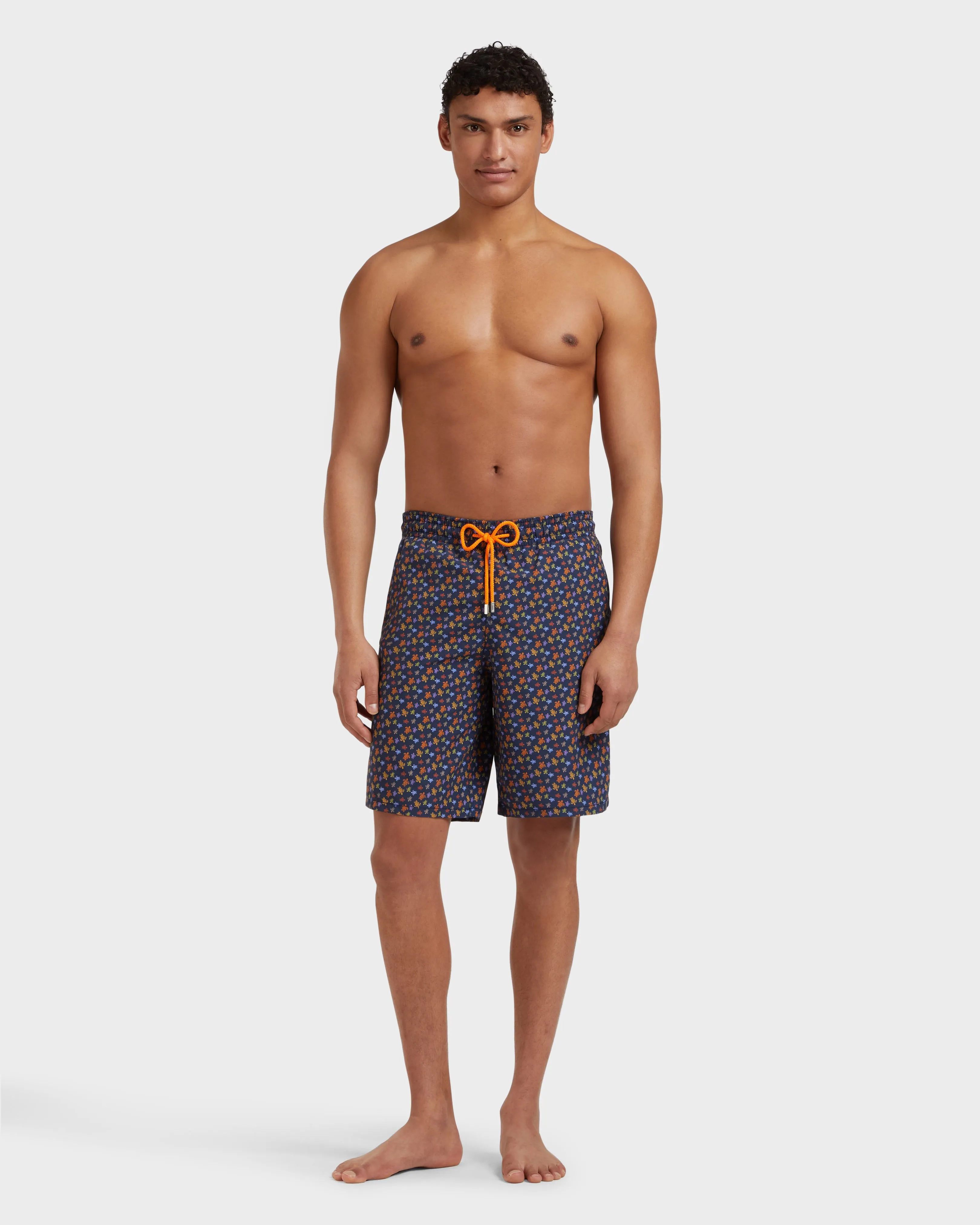 Vilebrequin - Lange Micro Ronde Des Tortues Badeshorts Für Herren - Bademode - Okoa - Orange - Größe M – Bild 3