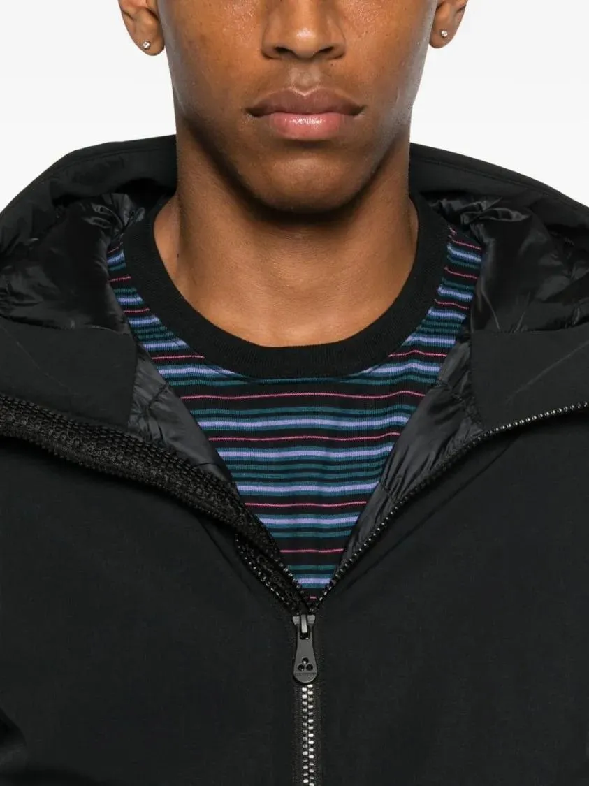 Peuterey - Black Coat With Hood And Zippered Pockets - Größe L - schwarz – Bild 4