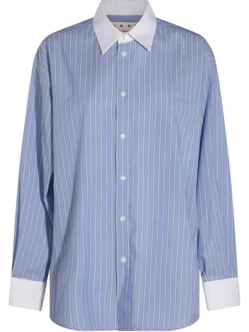 Marni - Striped Poplin Shirt - Größe 36 - blau Marni - Striped Poplin Shirt - Größe 36 - blau