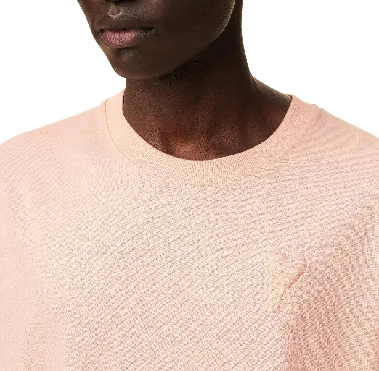 AMI Paris - T-Shirt mit Logo - Größe XXS - rosa – Bild 3