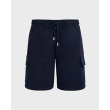 Vilebrequin - Einfarbige Leinen-bermudashorts Mit Cargotaschen Für Herren - Bermuda - Baie - Blau - Größe 6XL Vilebrequin - Einfarbige Leinen-bermudashorts Mit Cargotaschen Für Herren - Bermuda - Baie - Blau - Größe 6XL