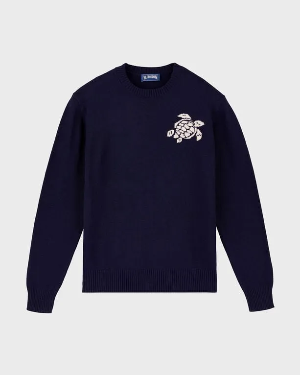 Vilebrequin - Turtle Rundhalspullover Aus Baumwolle Und Kaschmir Für Herren - Pullover - Rayol - Blau - Größe S Vilebrequin - Turtle Rundhalspullover Aus Baumwolle Und Kaschmir Für Herren - Pullover - Rayol - Blau - Größe S