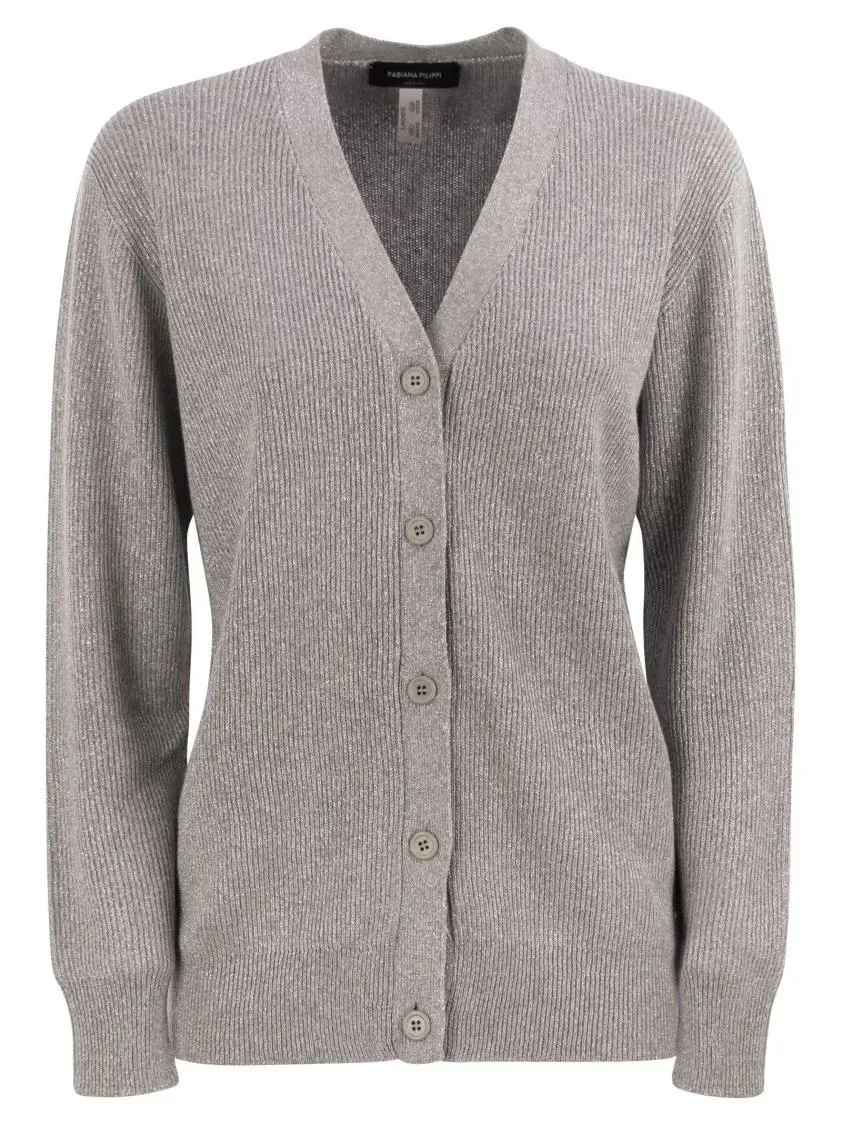 Fabiana Filippi - English Ribbed Cardigan - Größe 42 - grau Fabiana Filippi - English Ribbed Cardigan - Größe 42 - grau