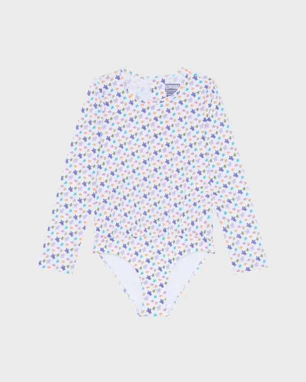 Vilebrequin - Micro Ronde Des Tortues Rashguard-badeanzug Mit Reißverschluss Für Mädchen - Rashguard - Galaxy - Weiss - Größe 8 Vilebrequin - Micro Ronde Des Tortues Rashguard-badeanzug Mit Reißverschluss Für Mädchen - Rashguard - Galaxy - Weiss - Größe 8