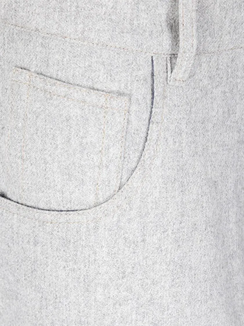 JEJIA - Wide-Leg Lightweight Wool Pants With Minimalist De - Größe 42 - weiß – Bild 2