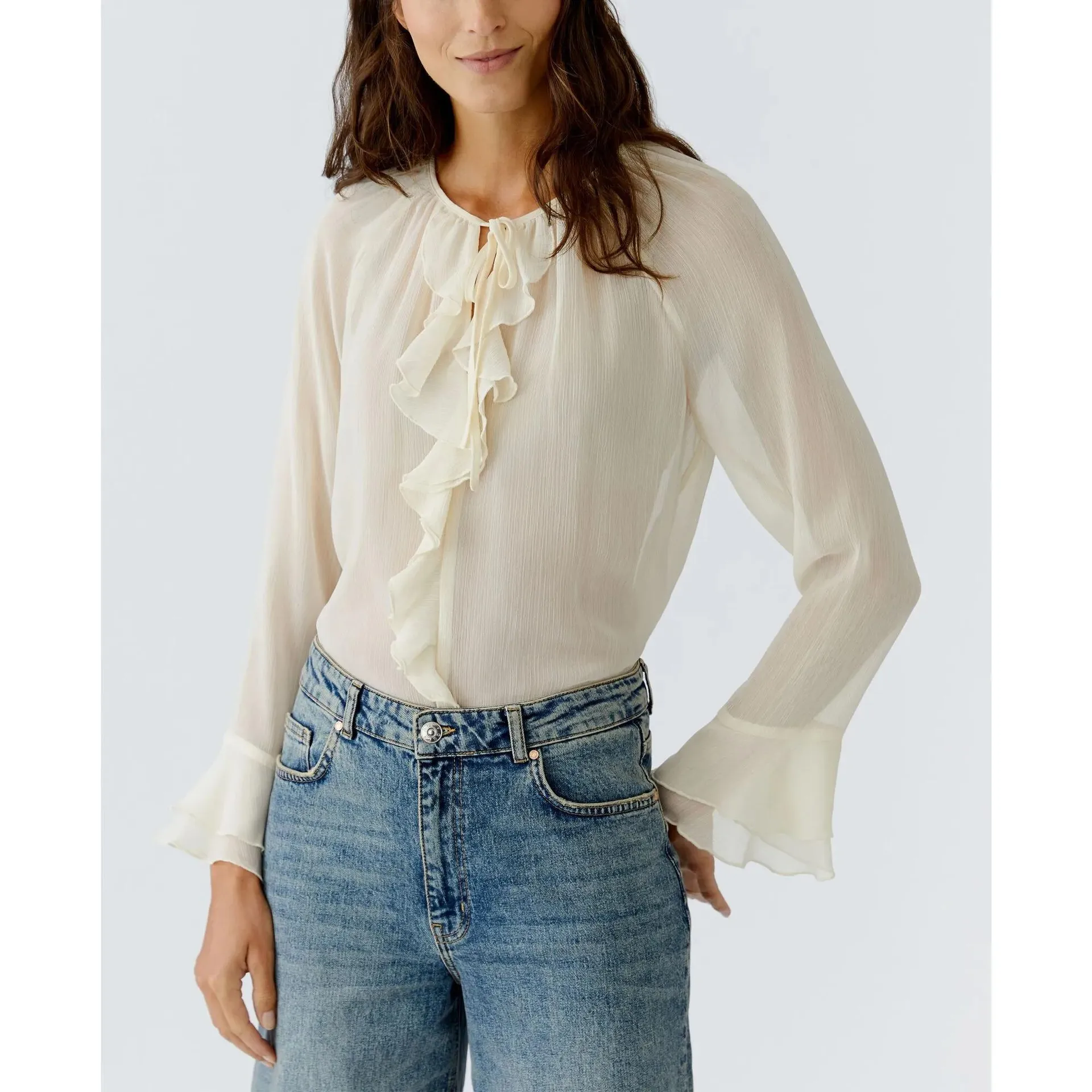 Oui - Bluse - Größe 46 DAMEN - creme – Bild 2