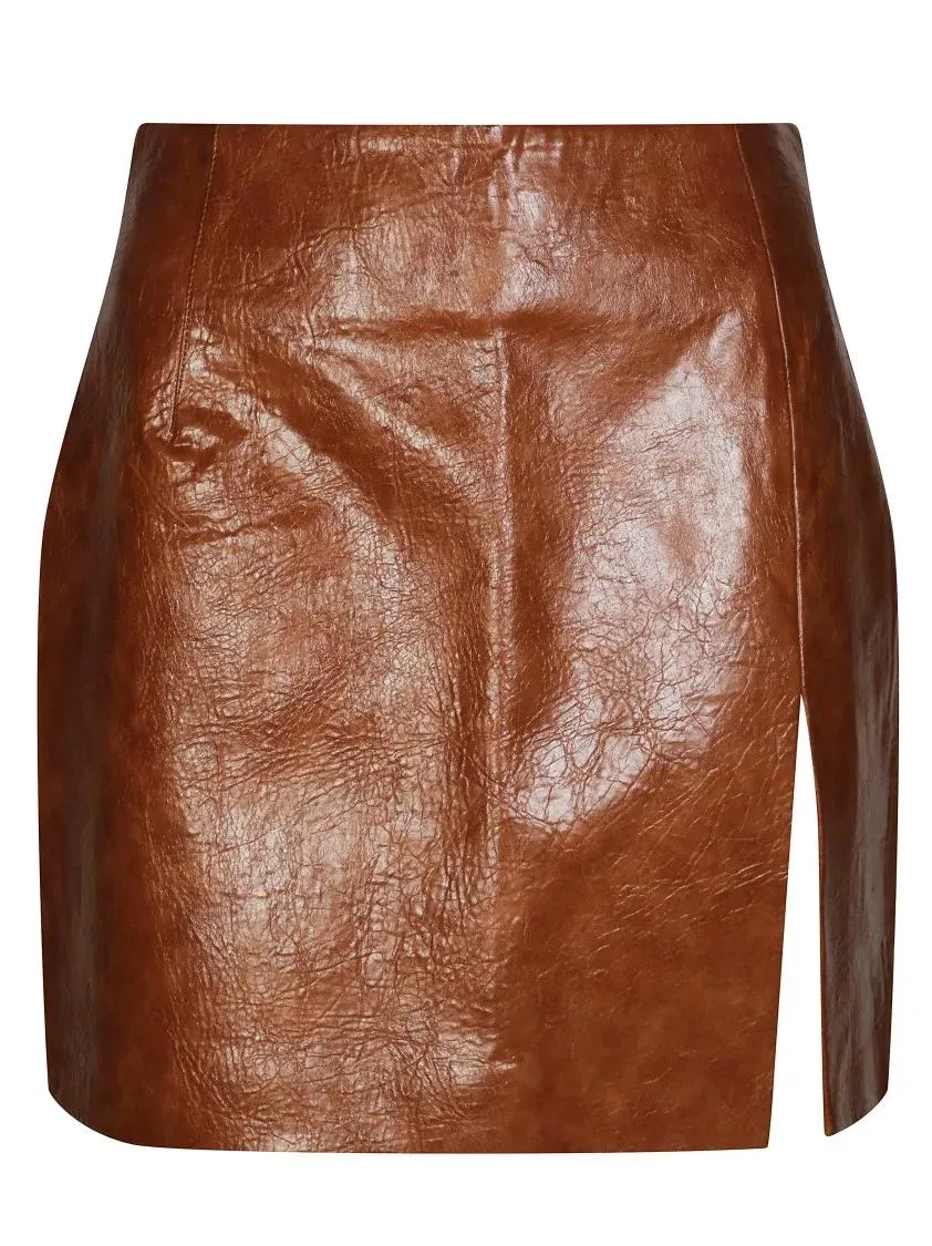 Andamane - Textured Leather-Like Mini Skirt - Größe 40 - braun Andamane - Textured Leather-Like Mini Skirt - Größe 40 - braun