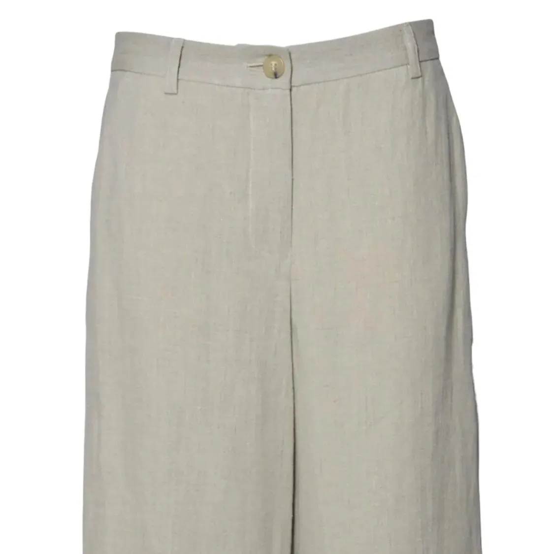 Solotre - Sand Linen Wide-Leg Trousers – Solotre - Größe 46 - beige – Bild 2