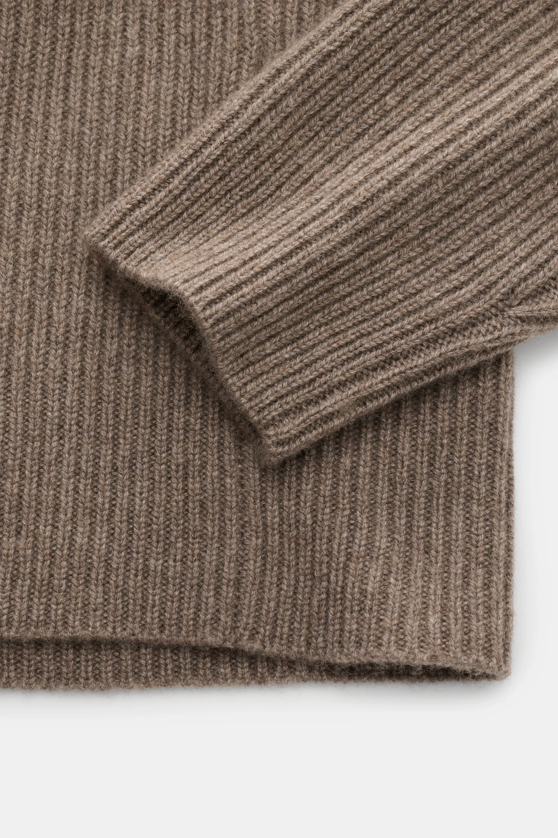 Lisa Yang - Herren - Cashmere Rundhalspullover 'William' taupe – Bild 4