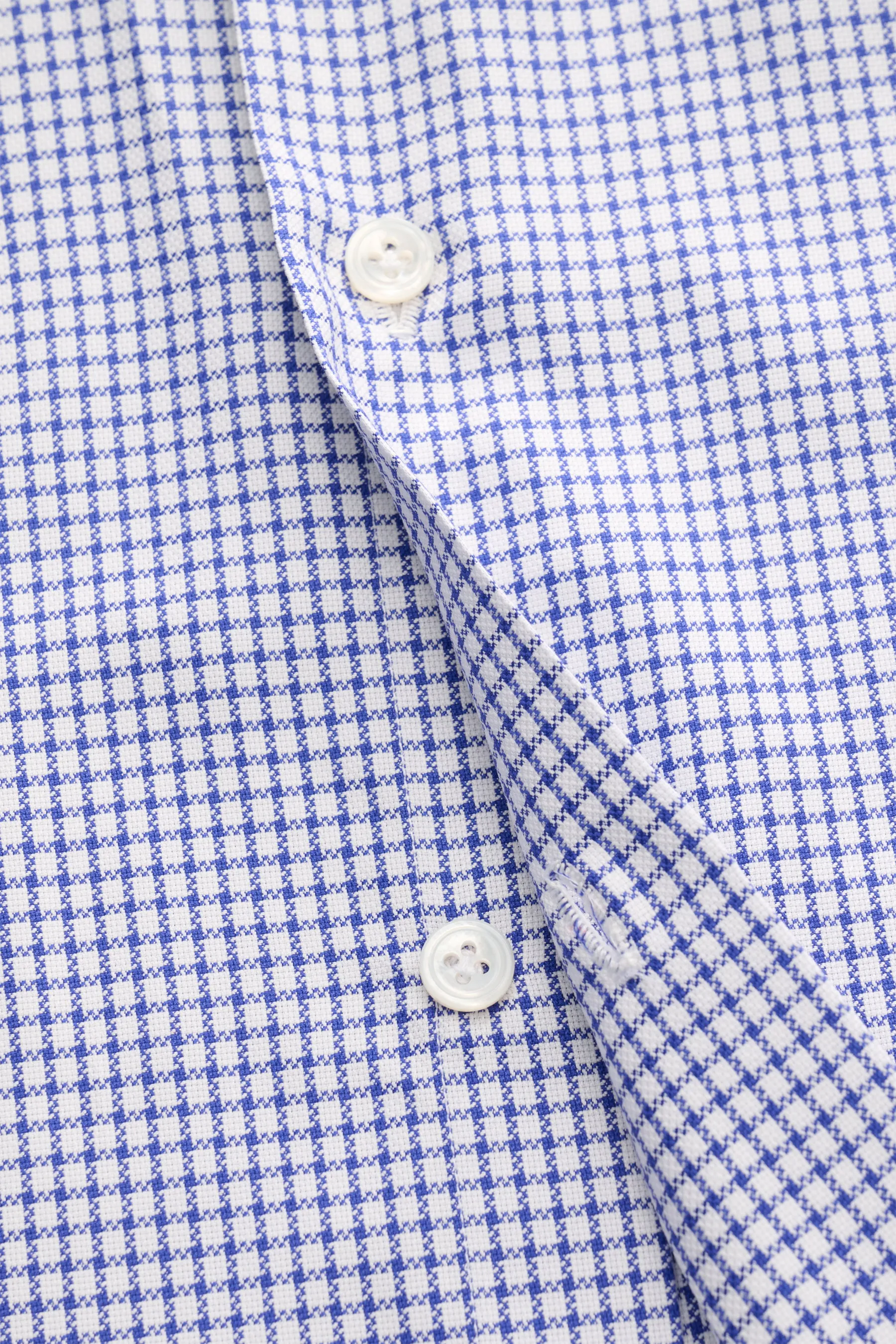 Finamore - Herren - Business Hemd 'Sergio Napoli' Haifisch-Kragen dunkelblau/weiß kariert – Bild 5
