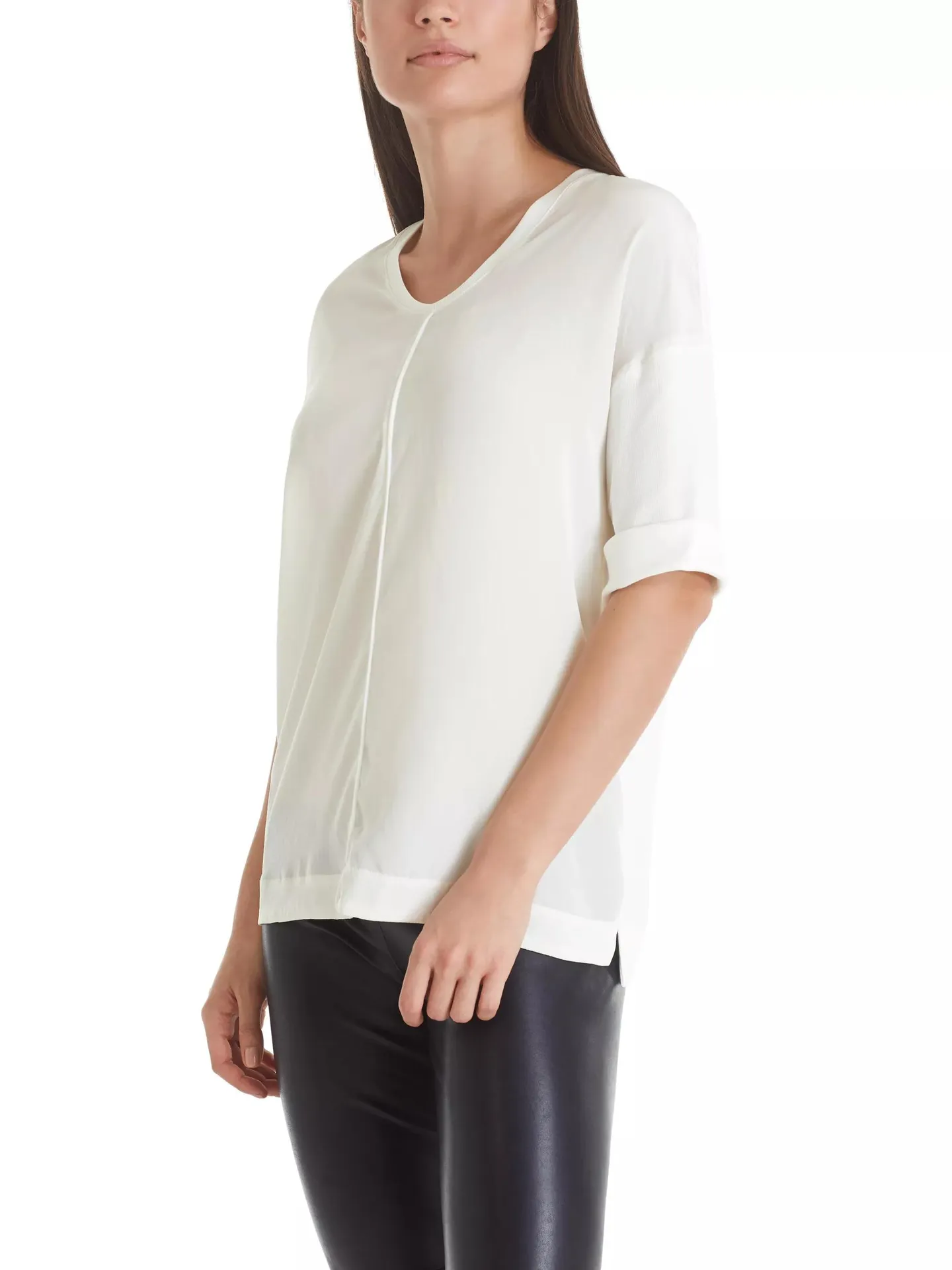 Marc Cain - Blusenshirt aus Baumwoll-Mix - Größe 34 - weiß – Bild 2