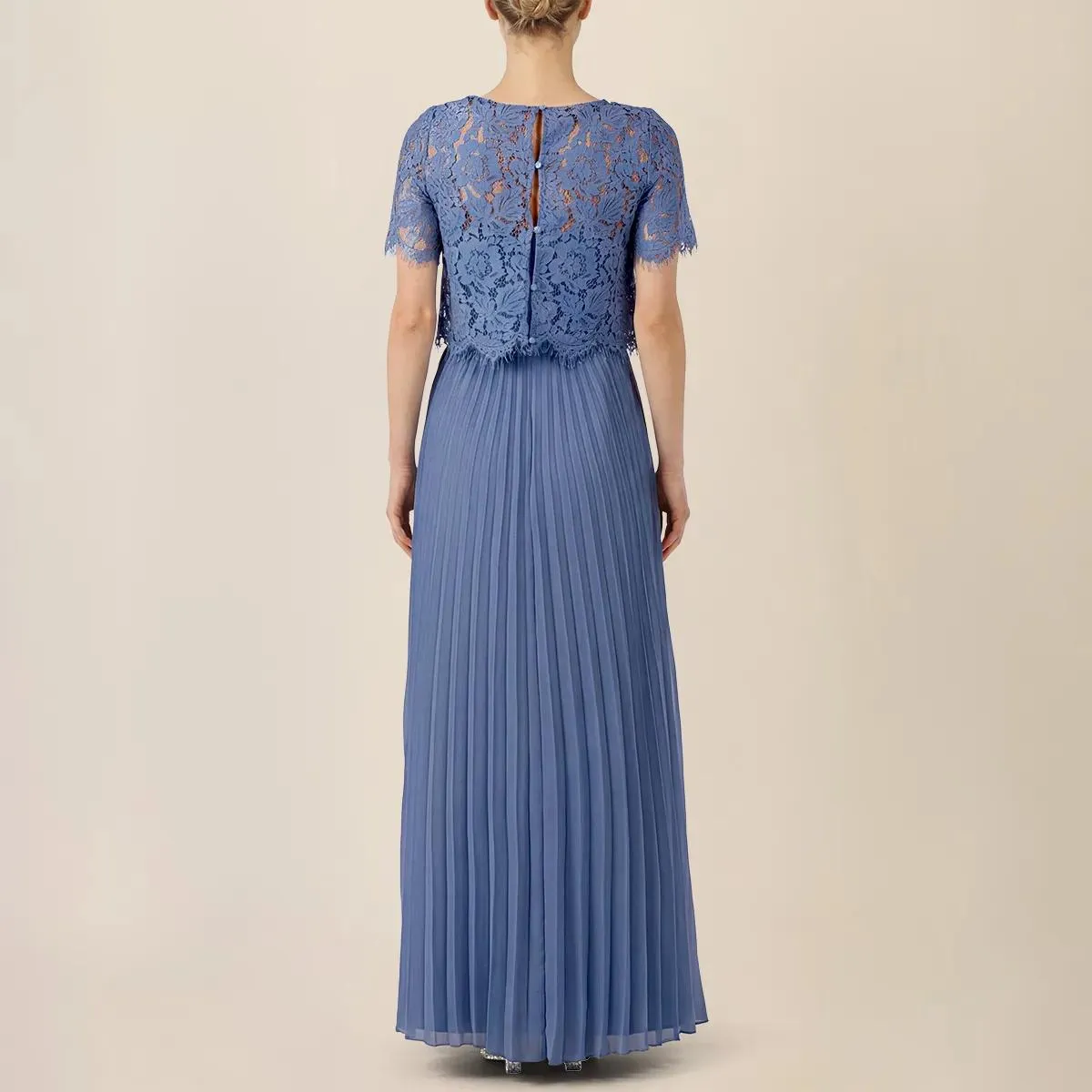 Apart - Abendkleid mit Spitzenjacke - Größe 46 - blau – Bild 2