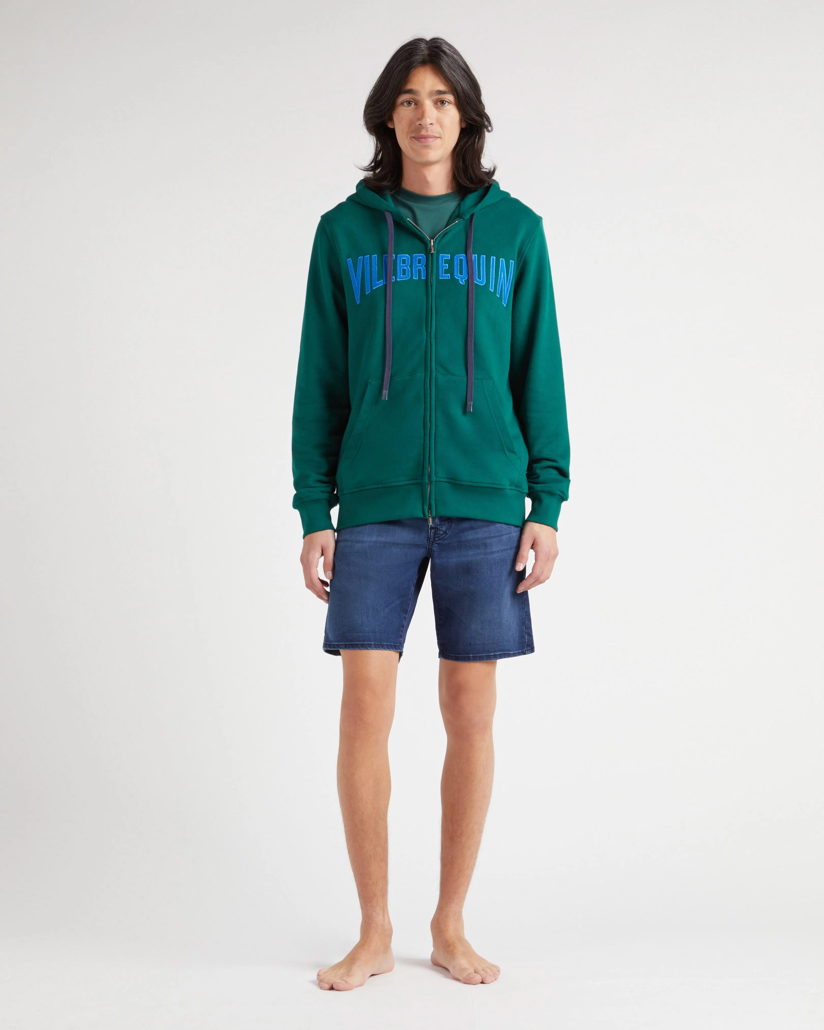 Vilebrequin - Logo Sweatshirtjacke Mit Kapuze Und Stickerei Für Herren - Sweatshirt - Martin-z - Grün - Größe M – Bild 3