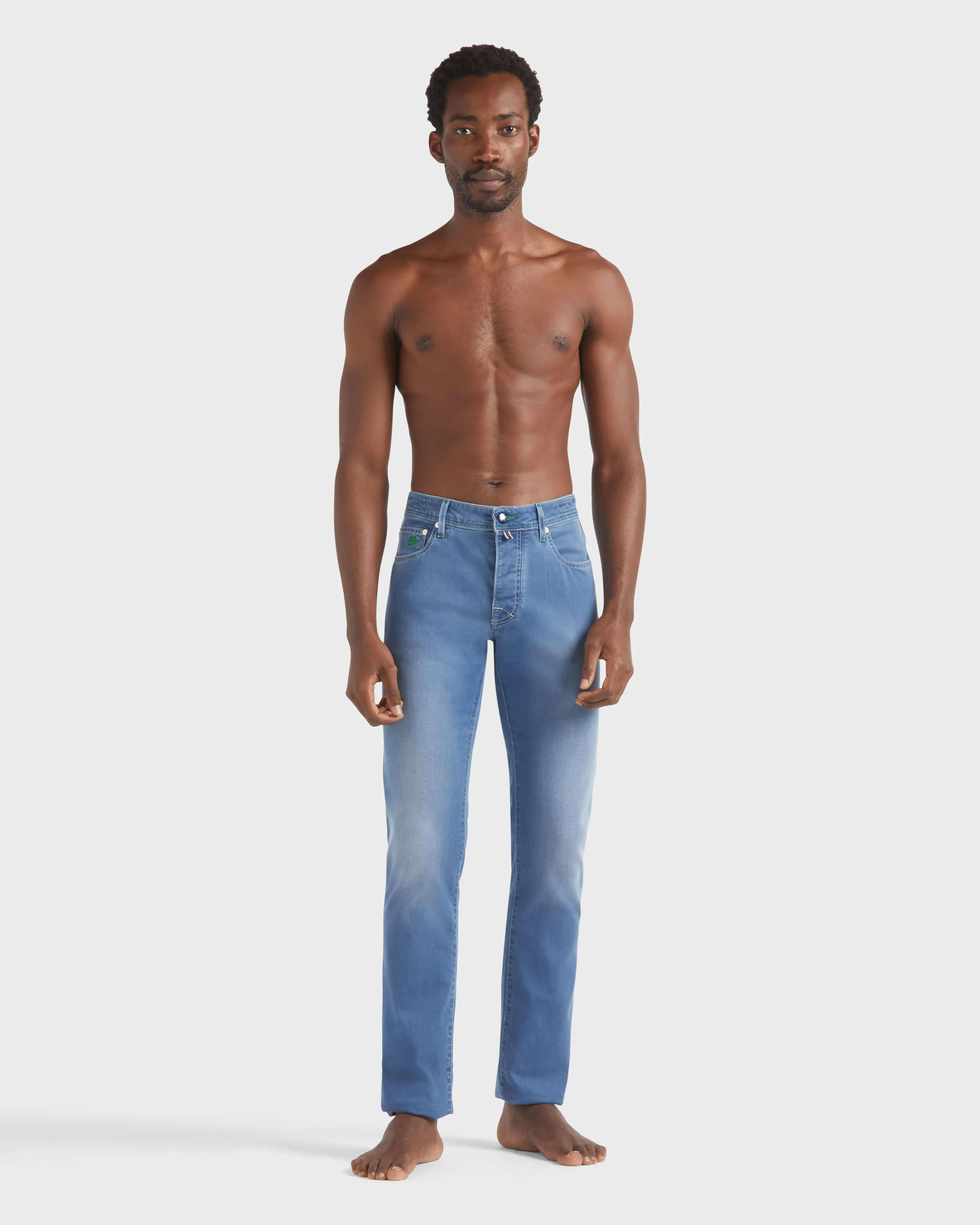 Vilebrequin - Palms Offset Denimhose Mit 5-taschen-design Für Herren - Jeanshose - Gbetta18 - Blau - Größe 33 – Bild 3