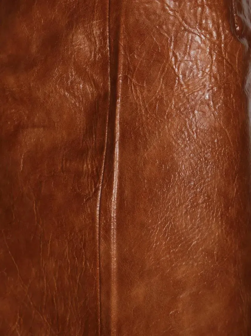 Andamane - Textured Leather-Like Mini Skirt - Größe 40 - braun – Bild 2