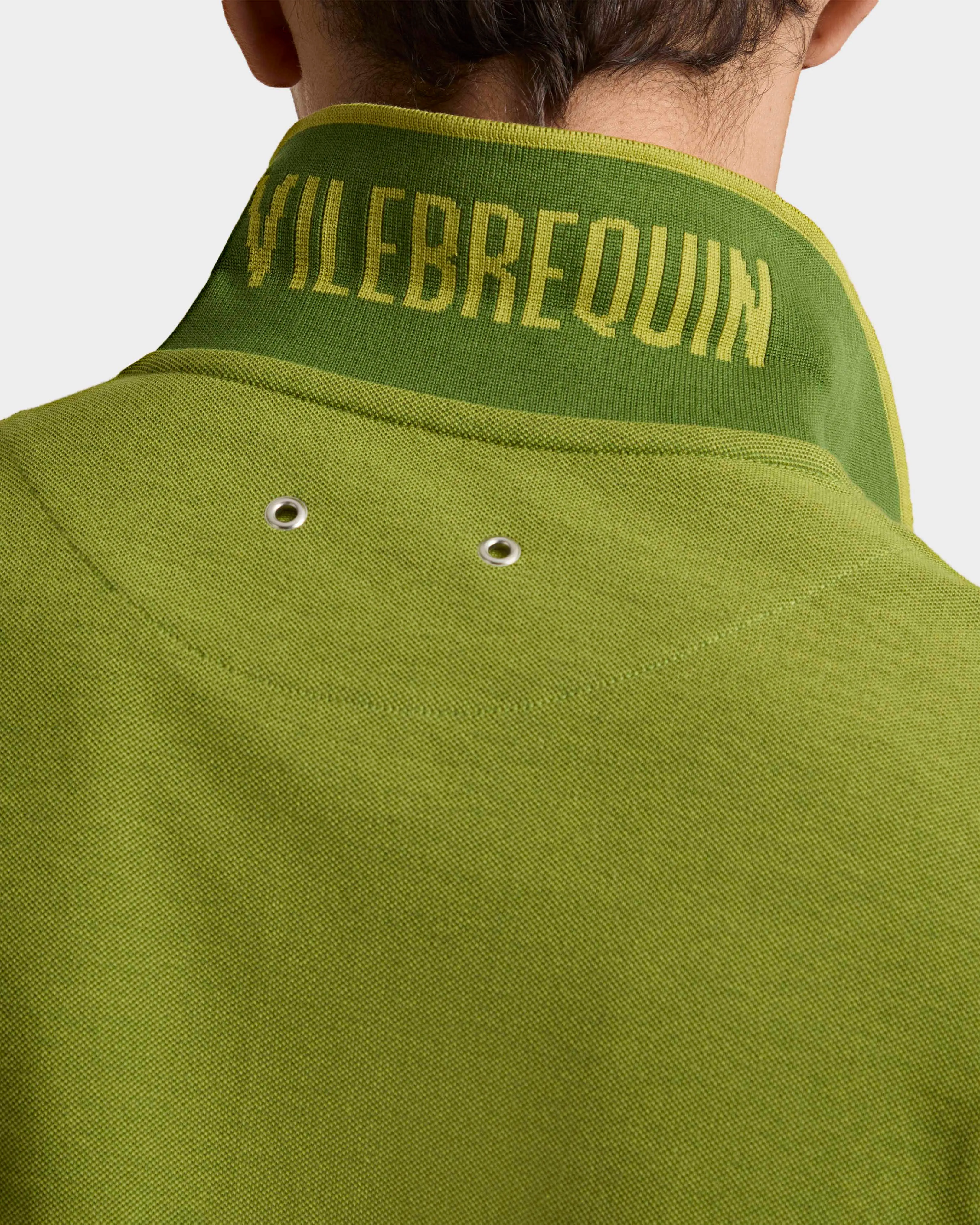 Vilebrequin - Solid Polohemd Aus Baumwolle Mit Changierendem Effekt Für Herren - Polohemd - Palatin - Grün - Größe L – Bild 5