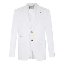 Philipp Plein - Linen Miami Vice Fit Blazer - Größe 44 - weiß Philipp Plein - Linen Miami Vice Fit Blazer - Größe 44 - weiß