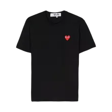 Comme des Garcons Play - T-Shirt mit Herz-Patch - Größe M - schwarz Comme des Garcons Play - T-Shirt mit Herz-Patch - Größe M - schwarz
