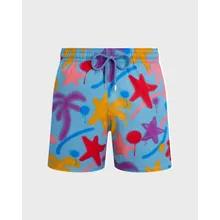 Vilebrequin - Kurze Spray Paint Stretch-badeshorts Für Herren - Vbq X Palm Angels - Bademode - Monrise - Blau - Größe L Vilebrequin - Kurze Spray Paint Stretch-badeshorts Für Herren - Vbq X Palm Angels - Bademode - Monrise - Blau - Größe L