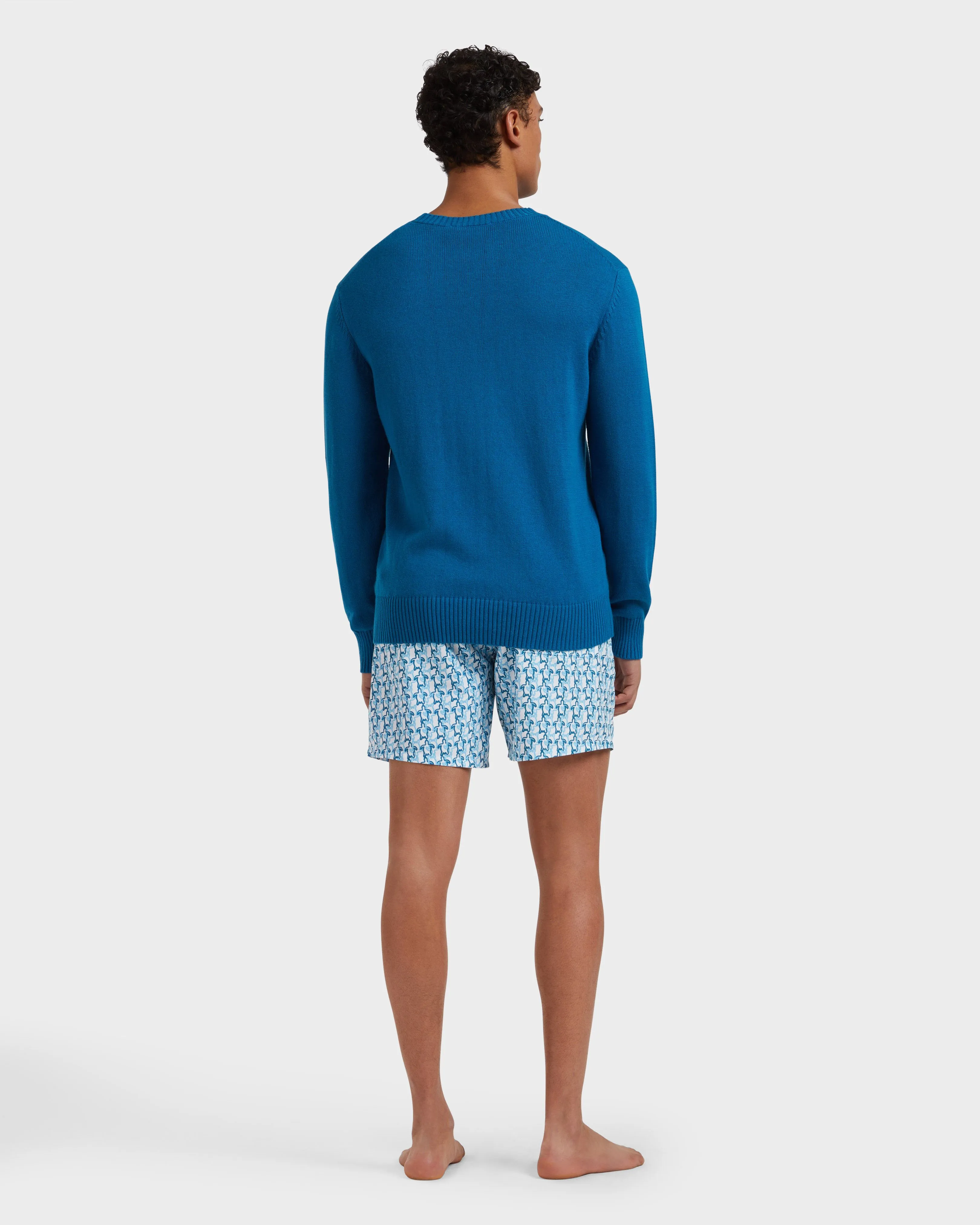 Vilebrequin - Turtle Rundhalspullover Aus Baumwolle Und Kaschmir Für Herren - Pullover - Rayol - Blau - Größe L – Bild 4