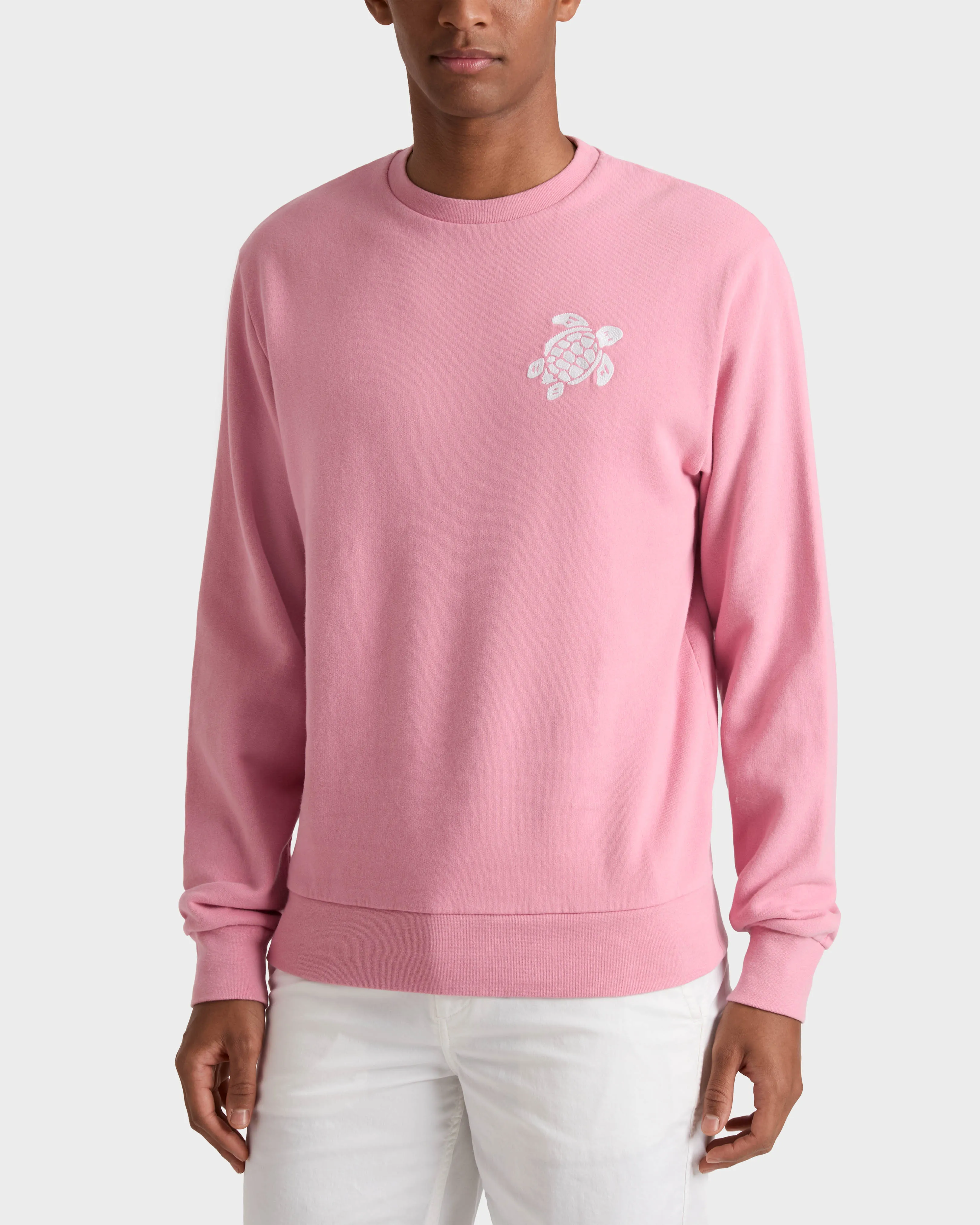 Vilebrequin - Baumwoll-sweatshirt Mit Rundhalsausschnitt Und Aufgestickter, Großer Schildkröte Für Herren - Sweatshirt - Jorasse - Rosa - Größe S – Bild 3
