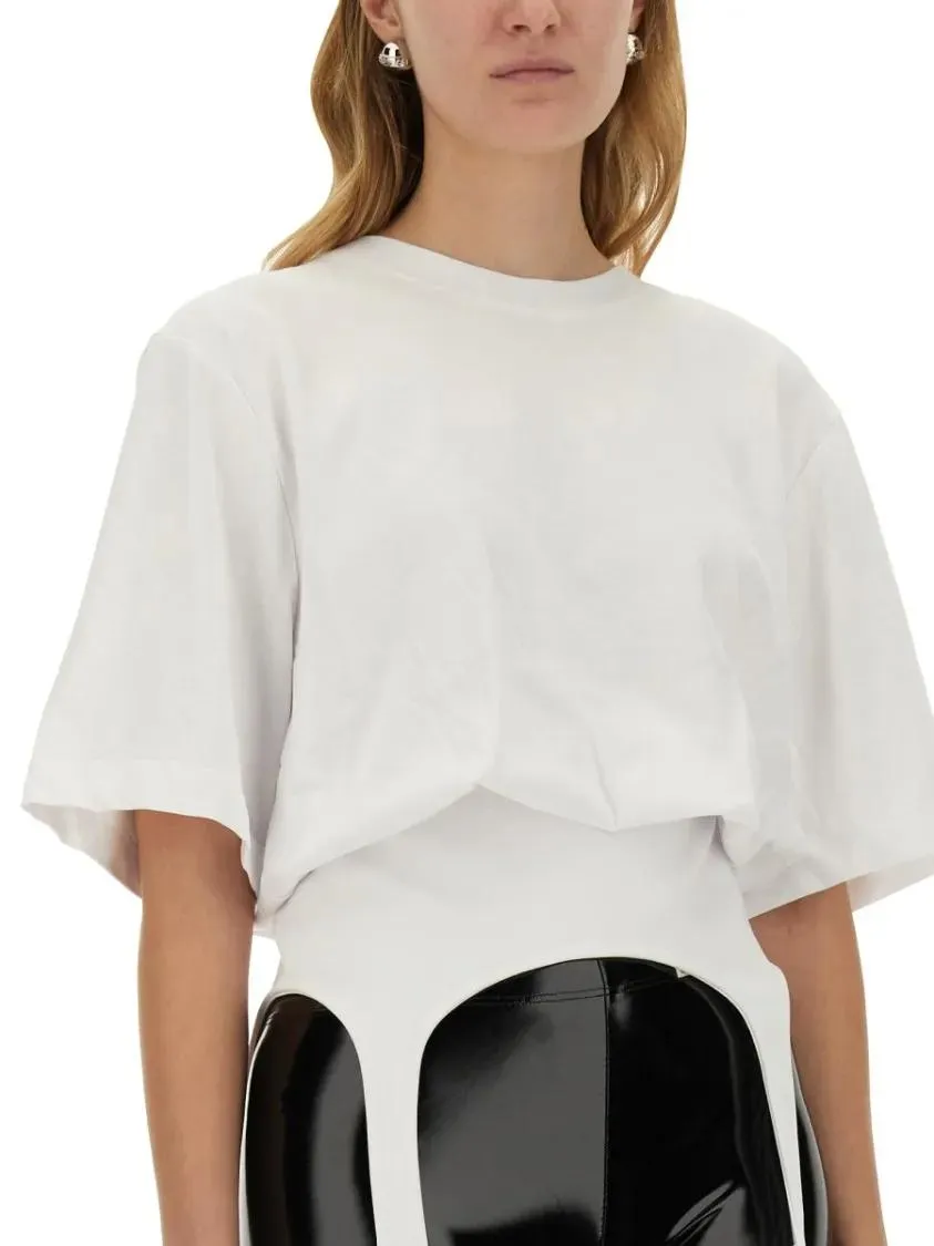 Fiorucci - T-Shirt With Stylish Suspenders - Größe XS - weiß – Bild 2