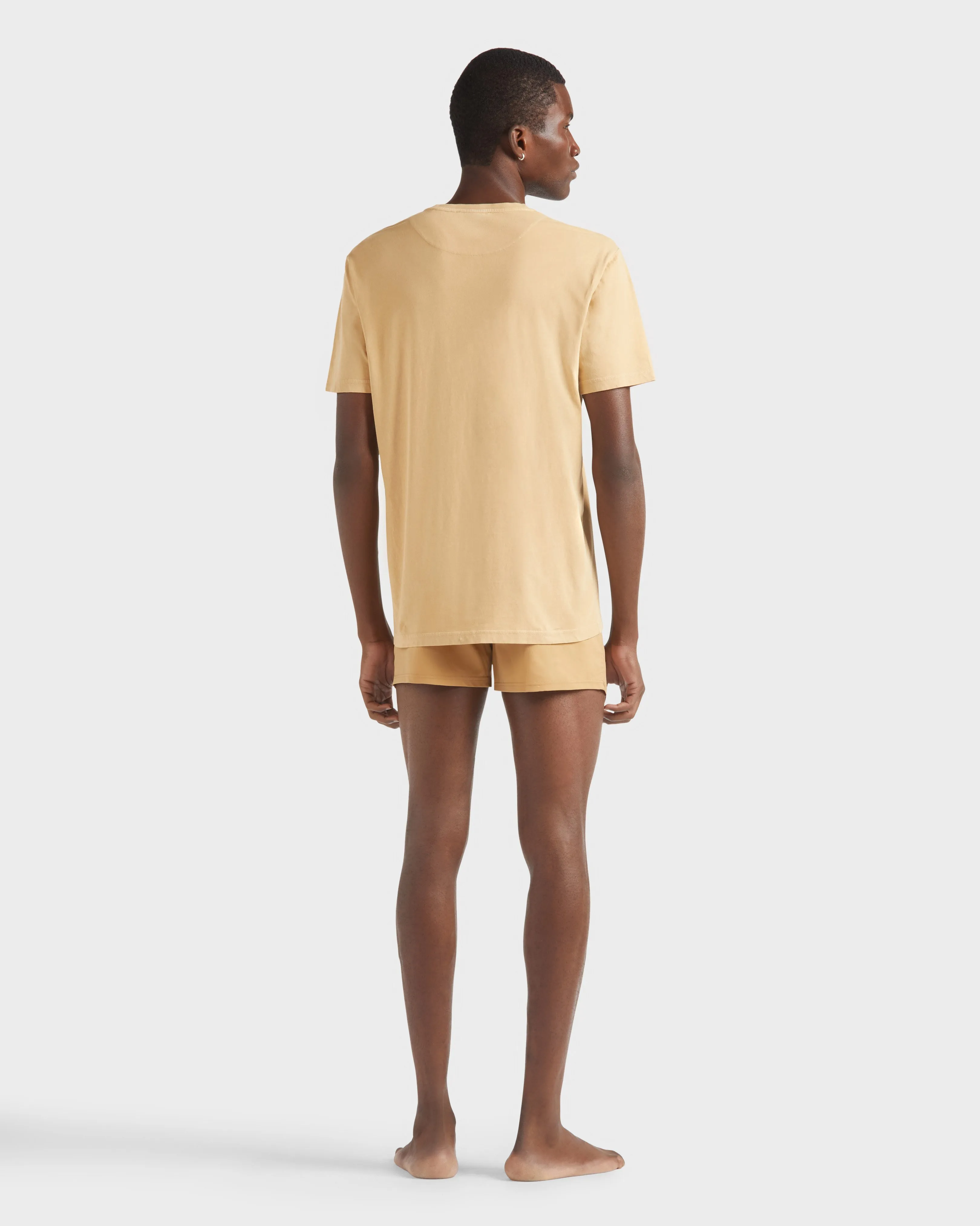 Vilebrequin - Solid T-shirt Aus Bio-baumwolle In Naturfarben Für Herren - T-shirt - Titan - Marone - Größe XL – Bild 4