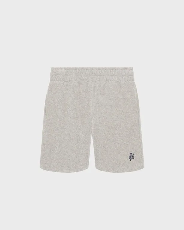 Vilebrequin - Frottee-bermudashorts Mit Aufgestickter Schildkröte Für Jungen - Bermuda - Goh - Grau - Größe 10 Vilebrequin - Frottee-bermudashorts Mit Aufgestickter Schildkröte Für Jungen - Bermuda - Goh - Grau - Größe 10