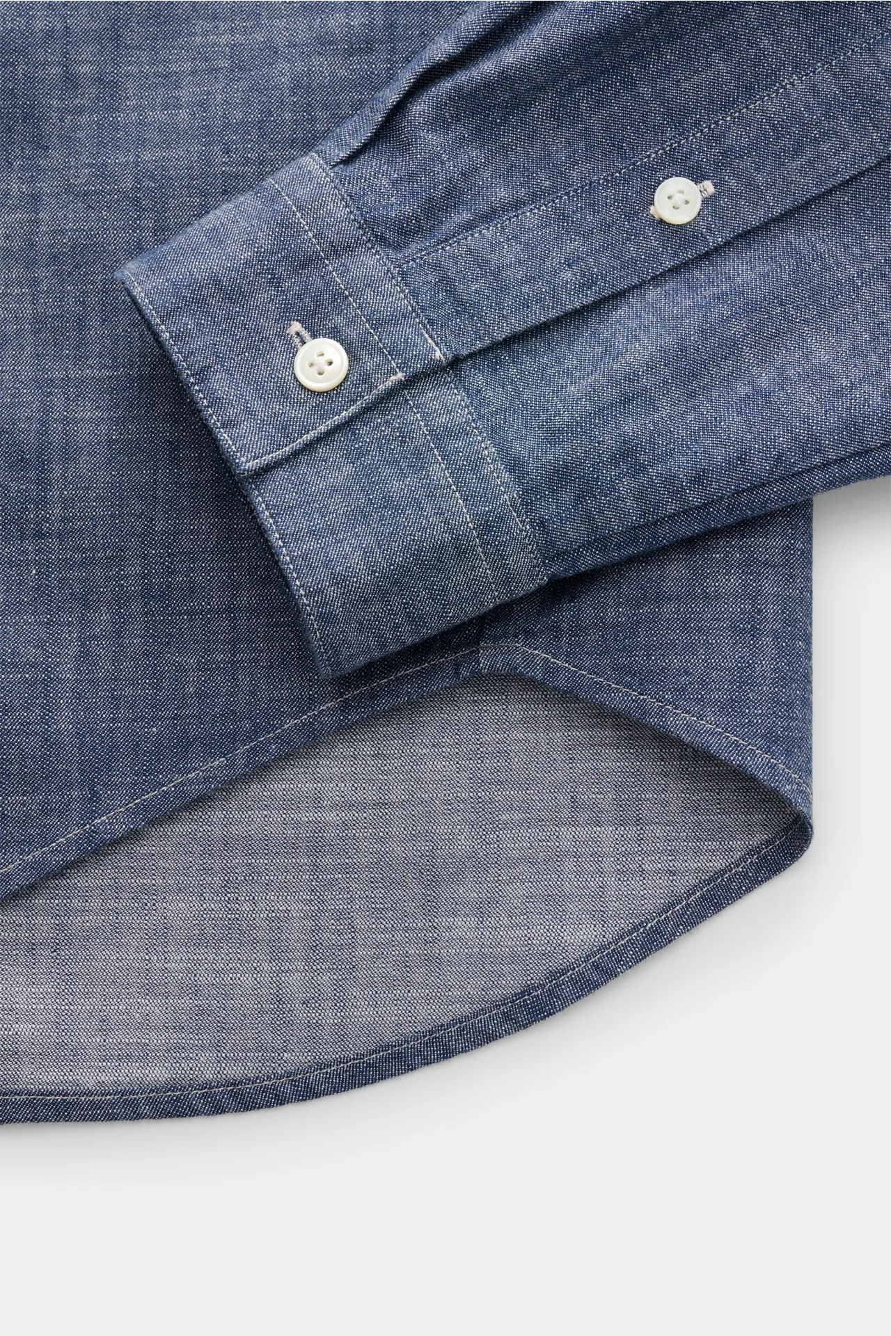 Closed - Herren - Chambray-Hemd schmaler Kragen graublau – Bild 3