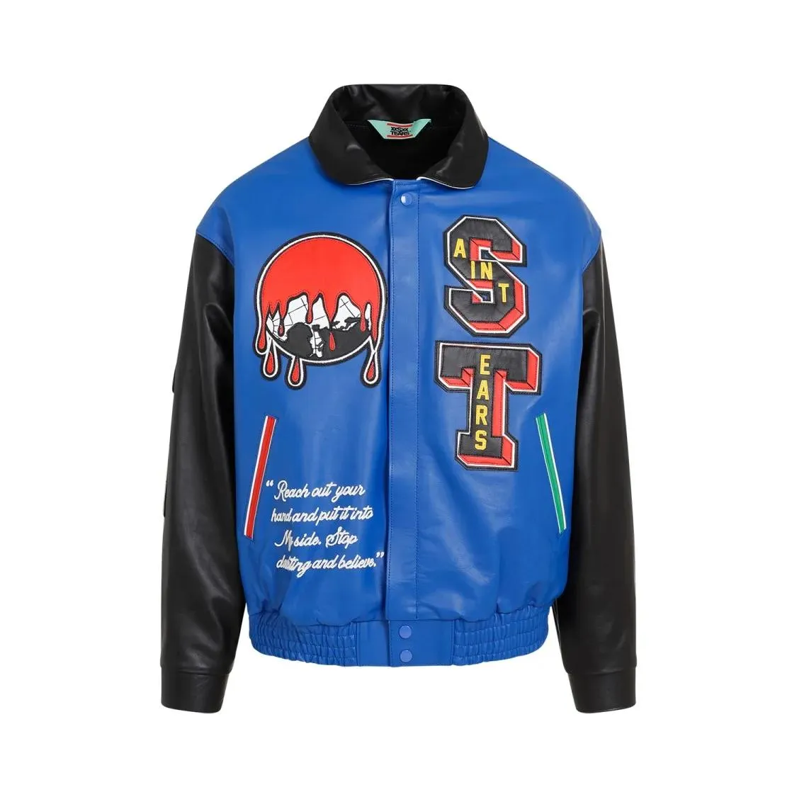 Saint Mxxxxxx - Varsity Multi Cowhide Jacket - Größe L - blau Saint Mxxxxxx - Varsity Multi Cowhide Jacket - Größe L - blau