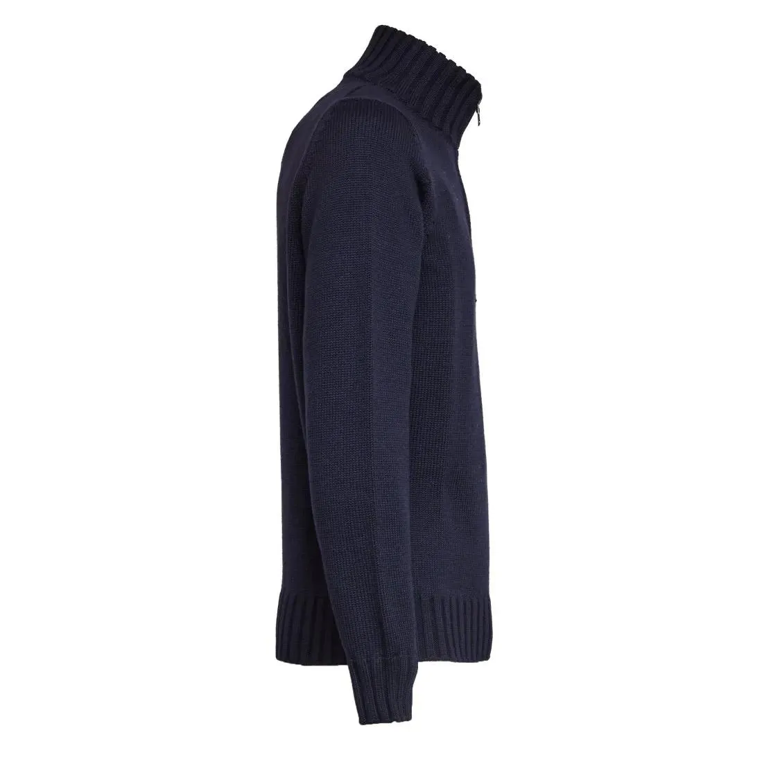 FILIPPO DE LAURENTIIS - Merino Wool Half-Zip Knitwear With Ribbed Details - Größe 48 - blau – Bild 2