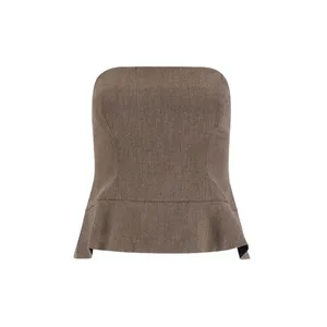 BEAU FILLE - Tailored Strapless Brown Blouse - Größe 4 - braun BEAU FILLE - Tailored Strapless Brown Blouse - Größe 4 - braun