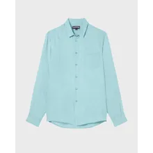 Vilebrequin - Einfarbiges Hemd Aus Leinen Für Herren - Hemd - Caroubis - Blau - Größe S Vilebrequin - Einfarbiges Hemd Aus Leinen Für Herren - Hemd - Caroubis - Blau - Größe S