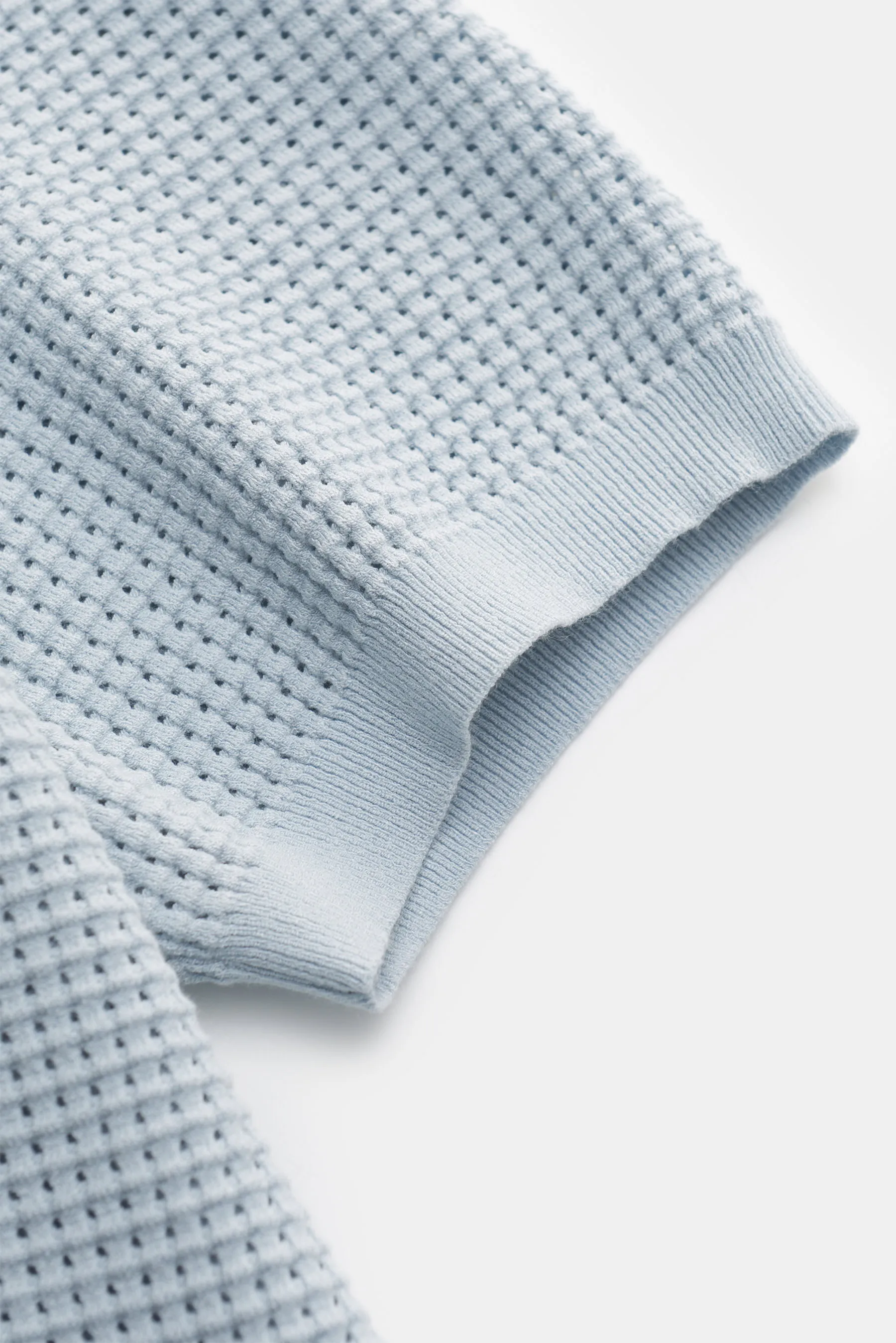 Orlebar Brown - Herren - Kurzarm-Strickpolo 'Roddy' hellblau – Bild 4