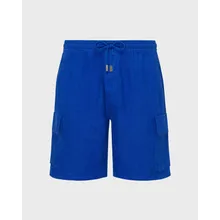 Vilebrequin - Einfarbige Leinen-bermudashorts Mit Cargotaschen Für Herren - Bermuda - Baie - Blau - Größe XXXL Vilebrequin - Einfarbige Leinen-bermudashorts Mit Cargotaschen Für Herren - Bermuda - Baie - Blau - Größe XXXL