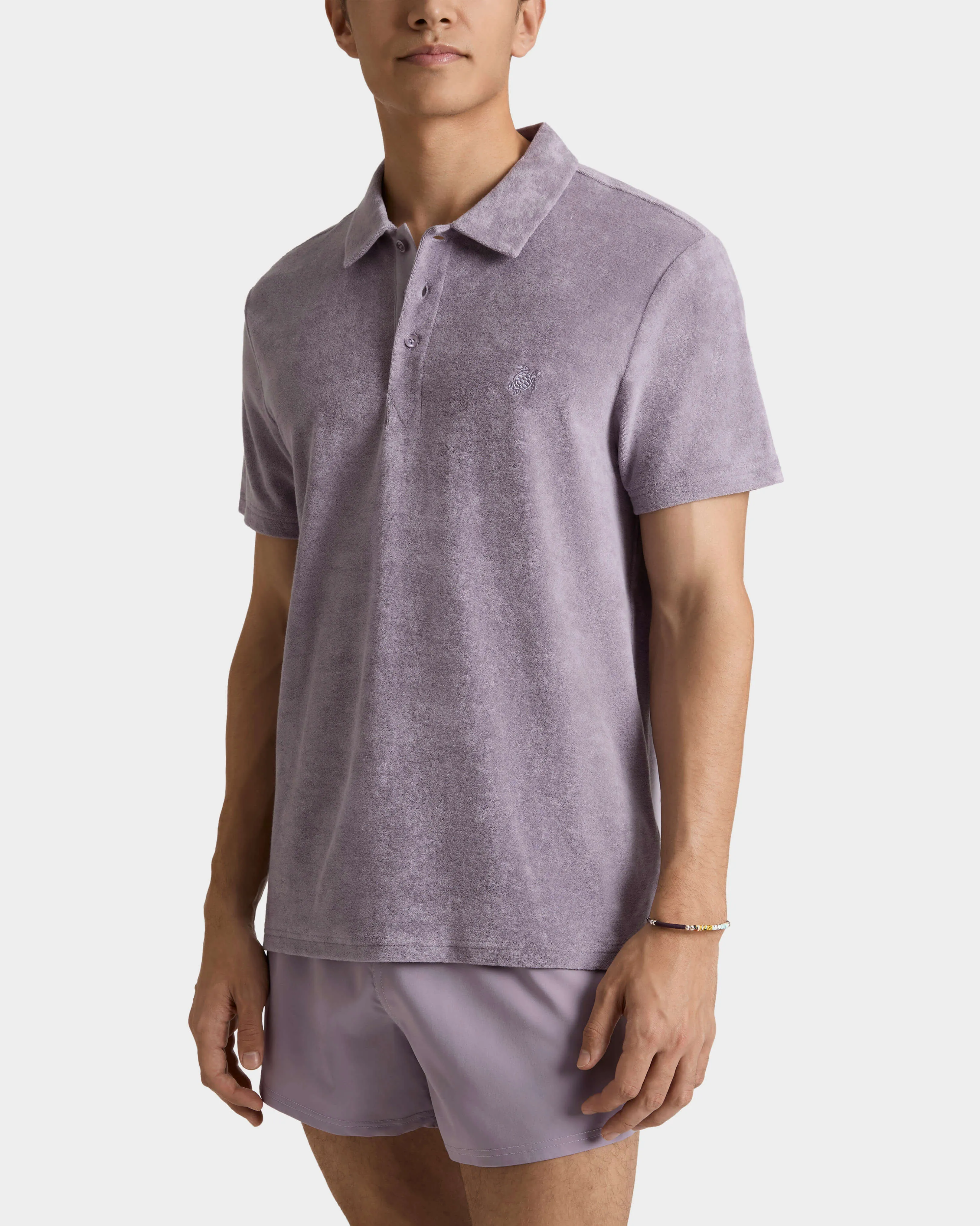 Vilebrequin - Solid Frottee-polohemd Für Herren - Polohemd - Phoenix - Violett - Größe L – Bild 3