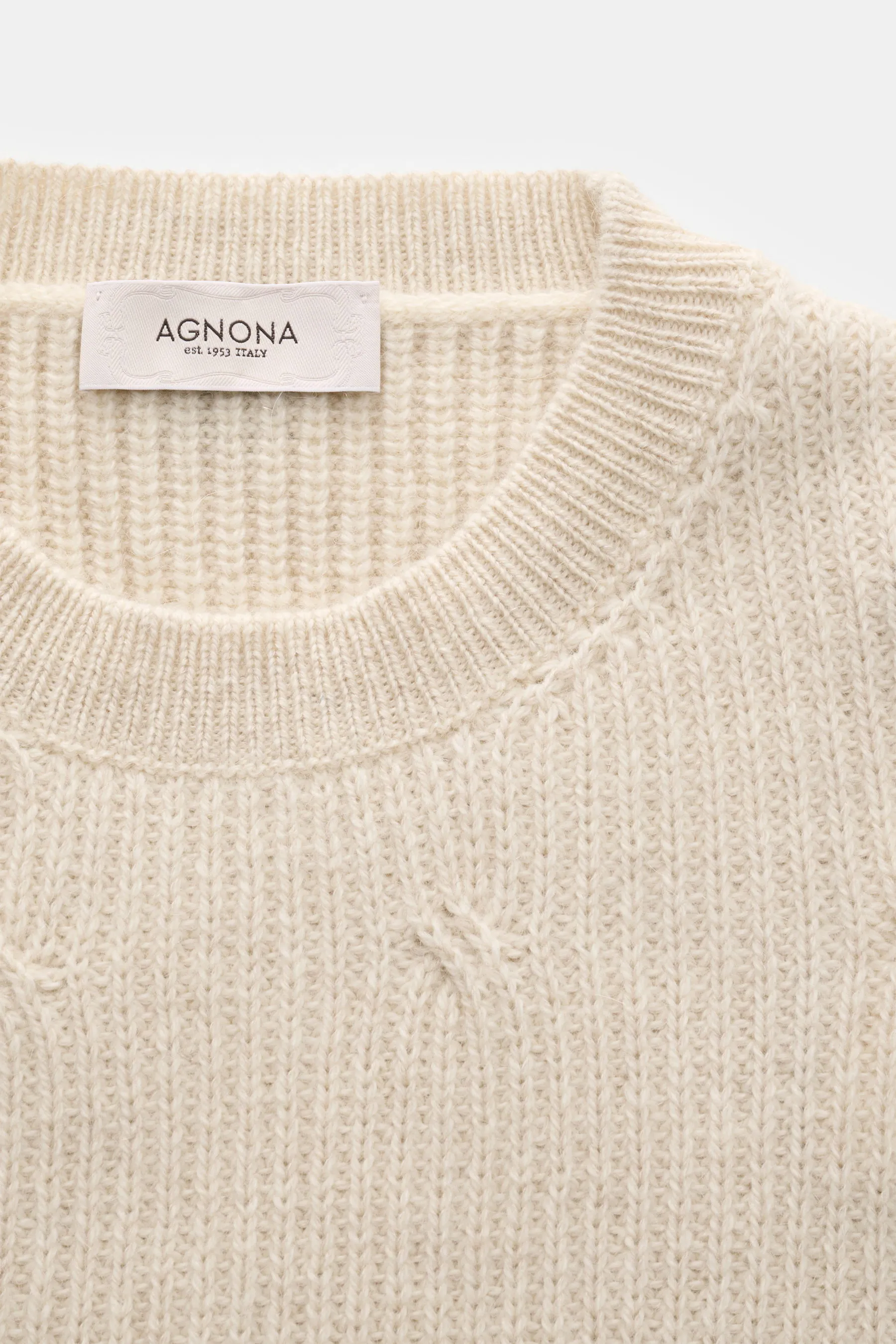 Agnona - Herren - Rundhalspullover creme – Bild 2