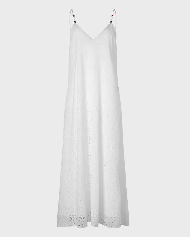 Vilebrequin - Maxi-kleid Aus Broderie Anglaise Mit V-ausschnitt - Tunika - Lizze - Weiss - Größe S Vilebrequin - Maxi-kleid Aus Broderie Anglaise Mit V-ausschnitt - Tunika - Lizze - Weiss - Größe S