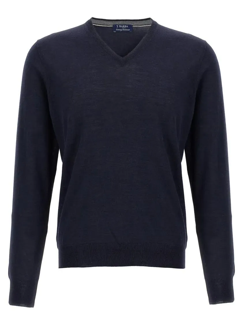 Barba - Wool And Silk Sweater - Größe 56 - blau Barba - Wool And Silk Sweater - Größe 56 - blau