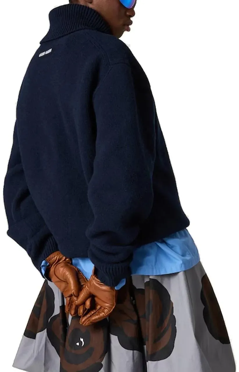 Miu Miu - Wool-Cashmere Rollneck Sweater - Größe 38 - blue – Bild 2